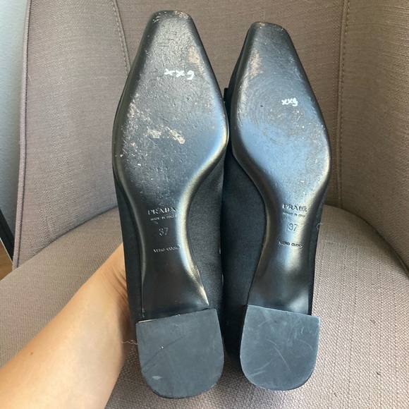 Prada Ballet Black Bow Flats 37 - Picture 7 of 14